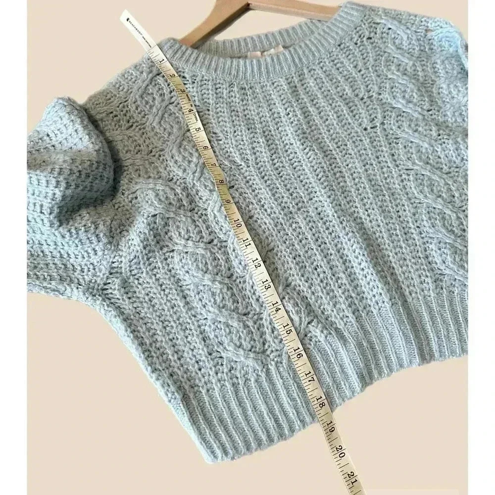 Joie Cropped Pravi Wool Blend Sweater - /Blue - Picture 7 of 10